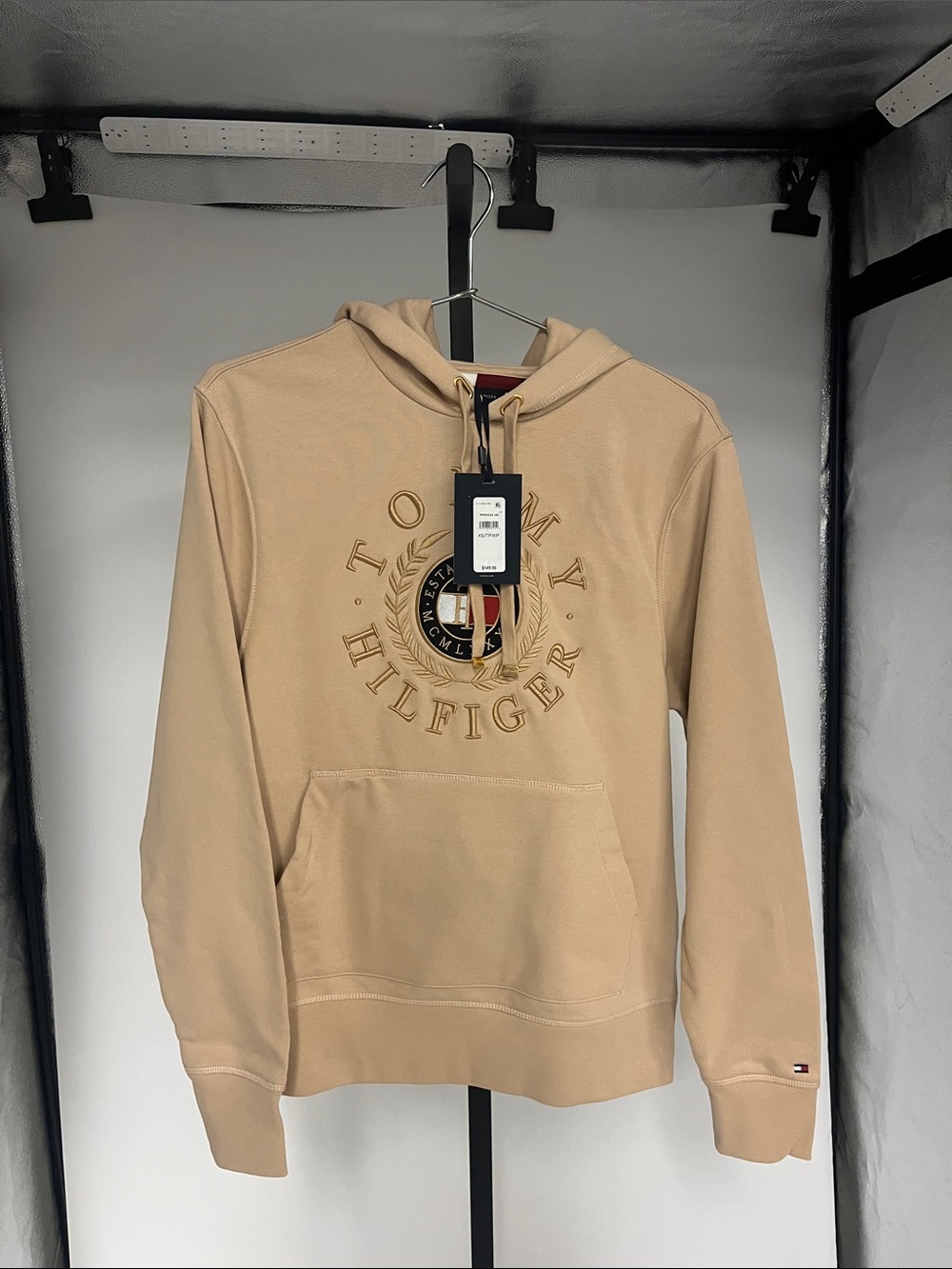 Tommy Hilfiger Beige Logo Pullover Hoodie